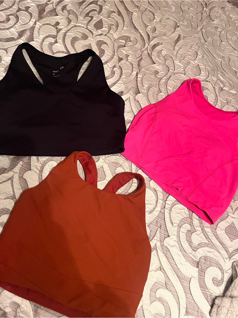 Three-Piece Women's Active Tank Top crop sports bra running workout bundle